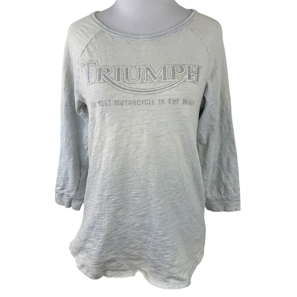 Triumph Designed by Lucky Brand Women's 3/4 Sleeve Burnout Shirt Size Small - Picture 1 of 6